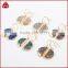 Fashion Women Jewelry Hoop Titanium Rainbow Druzy Diamond Earring Models 18K Gold Plated Earring