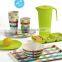 green bamboo fibre materia homeware dinner set, plate, spoon, cup tableware set