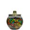 Glass Dragee Jar With Brass Cover, candy pot, Spice jars SK1619