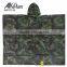 Military Waterproof Rain Poncho Hooded 100% Polyester with PVC Coating Material Camo Rain Poncho