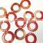 factory price 35mm flat White Rhodonite Red gemstone donut stones stone donut stripping guide rings