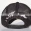 Black cotton twill baseball cap with embroidery logo