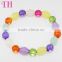 decorative eco-friendly colorful plastic bracelet kids flower bracelet beads