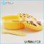 / / Health Food Use 2 Compartmens Round Kids Lunch Box with Fancy Printing and Fork