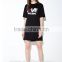 2016 new style short sleeve black H-line T shirt dress women fashion dress for summer