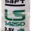 SAFT LS14250 1/2 AA Size 3.6V 1200 mAh Li-SOCl2 Lithium-Thionyl Chloride battery