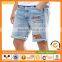 OEM Service Embroidered Design Light Wash Denim Jeans Shorts Short Trousers For Men Wholesale