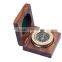 Beautiful Nautical Brass Paperweight Compass with Rosewood Box 13424