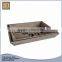 Wholesale 2 set of rustic trapezoidal solid wooden serving tray set