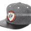 applique snapback cap with flat leather brim red under brim wholesale