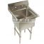 NSF Freestanding Commercial Stainless Steel 1 One Compartment Sink for Catering