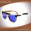 Natural handmade blue coating lens wood sunglasses