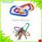 D shape hook colorful carabiner ,aluminium carabiner, metal hook carabiner