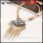 Wentou New Arrival Glossy Leaves Tassel Metal Pendant Necklace