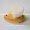 Natural Wooden Handle Face Scrub Brush With Gold Ferrule Soft White Hair Prevent Blackhead