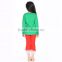 children's Christmas pajamas wholesale two pieces red and green plain cotton sets for Christmas