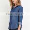 2015 China wholesale new designs chambray pocket denim shirts for women                        
                                                Quality Choice