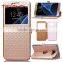 plain color window view funtion PU leather flip wallet phone case for samsung galaxy s7 edge