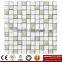 IMARK Super White Color Dull Polished Crystal Glass Mosaic Tiles with Painting Glass Mosaic Tiles Code IXGM8-099