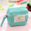 wholesale promotional gift OEM customized cute mini cotton canvas Zipper small wallet handbag coin purse with handle lanyard