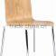 TDC-132-3 QVB JIANDE TONGDA RESTAURANT BENTWOOD PLYWOOD CHROME PLATED FRAME DINING CHAIR BENTWOOD MEETING CHAIR OFFICE CHAIR