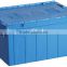 Attached lid container for material handling