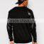 Daijun oem fashion high quality in plain custom men black wholesale crewneck sweatshirts with leather sleeve