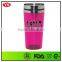 16oz thermal translucent stainless steel travel tumbler with press lid