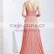 New one-shoulder ruffle and beaded long kaftan pink evening dress