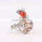 Wholesale Stripe Clear Mini Glass Bottle Fragrance Perfume Ring Essential Oil Rings for Women
