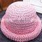 2016 New Baby Girls Hat Hand made Crochet Hat Summer Beach Sun Straw Hat