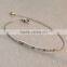 2015 promotional thin chain stainless steel bracelet, charm Roman words stainless steel bracelet for woman/lady