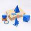 Wooden educational baby toy Montessori Geometric Solids with Stands Bases and Box