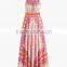 lady's strap shoulder positioning print maxi dress