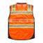 high visibility reflective orange safety vest fluorescent safety jacket