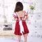 2017 flutter sleeve girls boutique Christmas dress