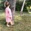 Fall And Spring Long Sleeves Girls Clothes Pink Linen Design Baby Girl Party Dresses