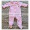 2017 wholesale boutique coral fleece sweet pink baby girl romper 100%cotton bodysuits clothing