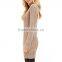 factory price elegant rib knit dressy long sleeve high neck long tunic tops