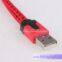 3 in 1 Flat Nylon Lightning Sync Usb Charger Cable for Iphone and Samsung