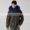 New trendy comfortable khaki and orange revisible warm men down jacket
