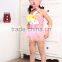 OEM Pink And Yellow Girls Tankini With Bowknot Swimwear Set