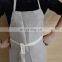 100% pure linen cafe shop apron in natural color with drawstring ties