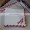 100% cotton vintage scrolled hem handkerchief in white color with monogramming for wedding
