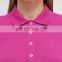 China cheap women work uniform polo t shirts blank pink design