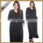 7032# Fall Women Clothing Black Ladies Party Dresses Ruffle Long Sleeve Maxi Muslim Dress Plus Size