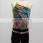 Chic confetti colour children girls stage latin jazz dance costume with top and pant ET-022