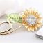 bling crystal gold plated sunflower shape brooch metal pin badge