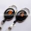 2017 Hot Sale oval Shape Metal Plastic Reel Retractable Badge Holder with Carabiner Clip