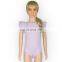 Girl Triple Pearl Sleeve Romper Baby Cotton Leotards Cotton Spandex Gymnastics Leotards